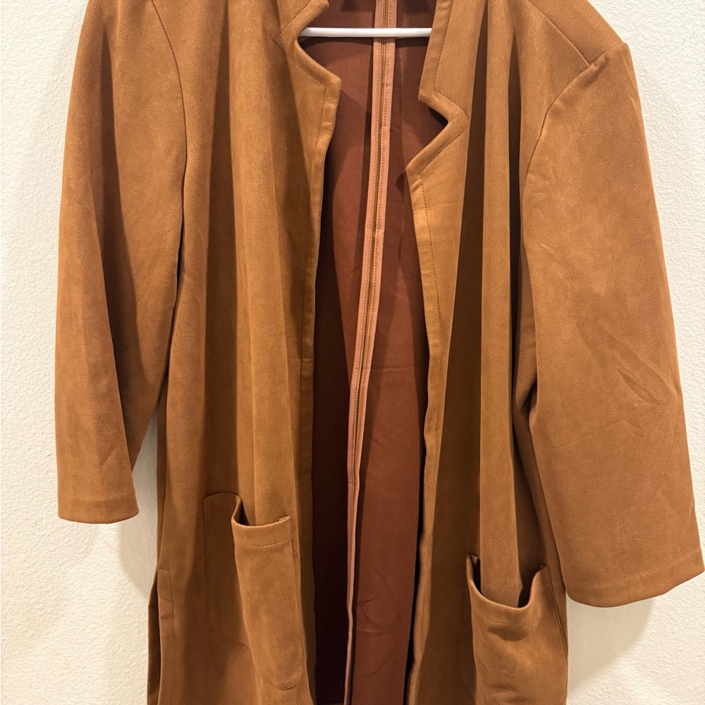 NYC Camel Brown Open Front Jacket